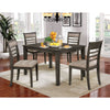 5Piece Wooden Dining Table Set In Weathered Brown