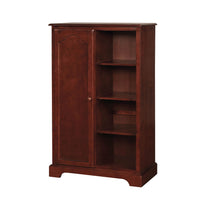 Wooden Closet Storage With Four Open Shelves In Cherry Brown