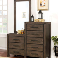 8 Drawer Wooden Dresser With Mirror In Brown