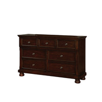 Wooden Dresser With 3 Small And 4 Large Drawers, In Cherry Brown