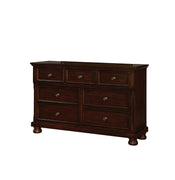 Wooden Dresser With 3 Small And 4 Large Drawers, In Cherry Brown