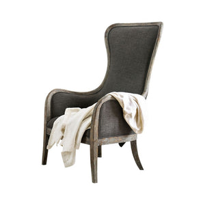 Fabric Upholstered Accent Chair In Gray And Brown