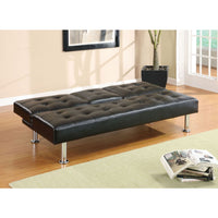 Orinda Contemporary Leatherette Futon Sofa