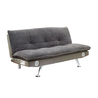 Gallagher Contemporary Futon Sofa With Speaker & Bluetooth Function, Gray Finish