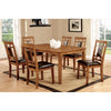 Freeman I Transitional 7Pc Style Dining Table Set, Light Oak Finish