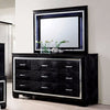 Crocodile Textured Spacious Wooden Dresser, Black