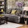 Contemporary Style Love Seat, Olive Gray