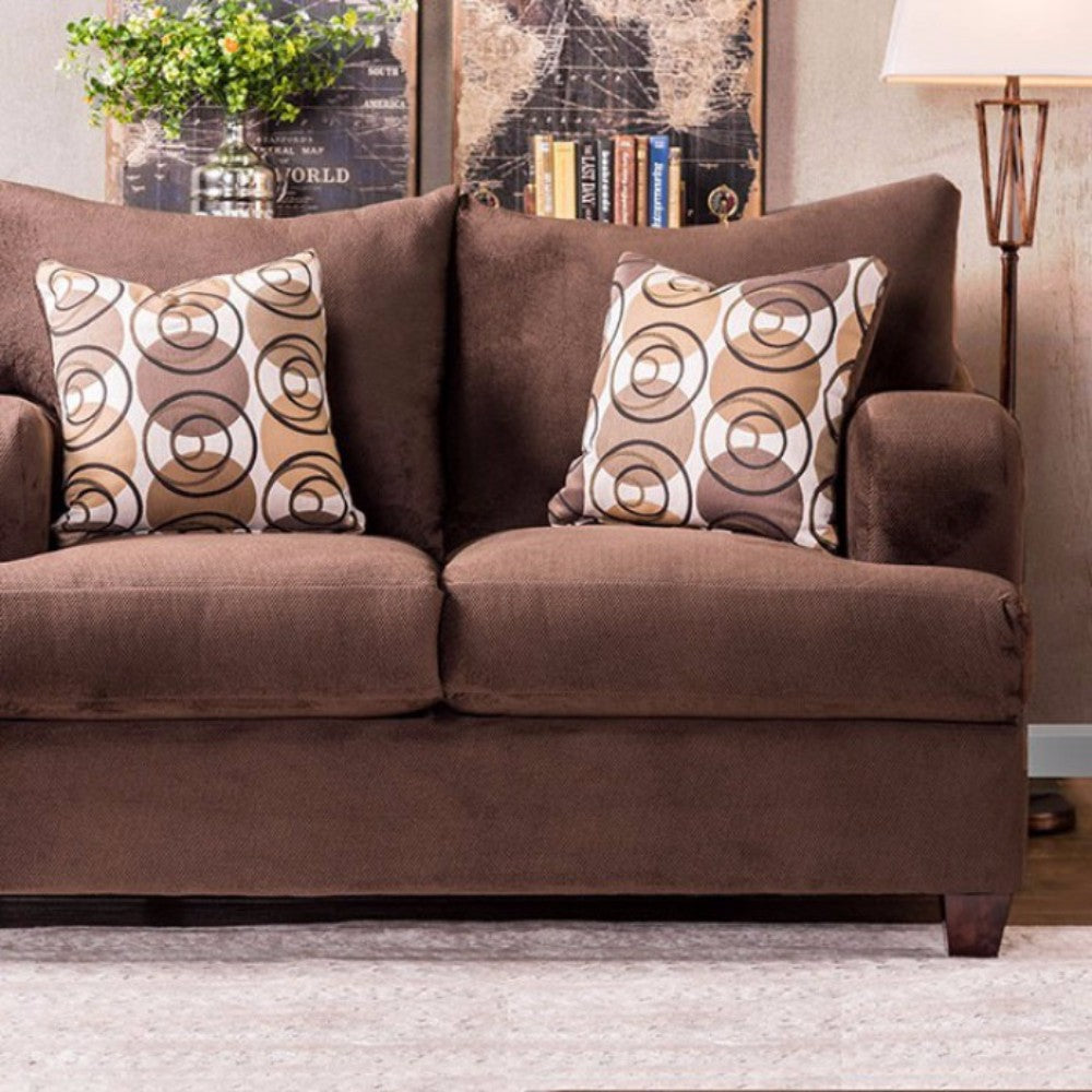 Transitional Love Seat, Chocolate