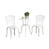 Transitional Style Table Set of 1 Table and 2 Chairs With Cabriole Legs, White