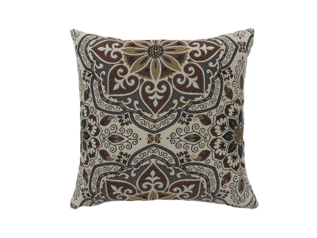 Contemporary Style Medallion Patterned Set of 2 Throw Pillow, Multicolor