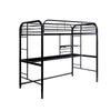 Metal Frame Twin Size Loft Bed with 2 Attached Ladders, Black