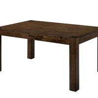 Transitional Style Solid Wood Rectangular Dining Table with Block Legs , Brown
