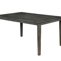 Transitional Style Solid Wood Rectangular Dining Table with Tapered Legs , Gray