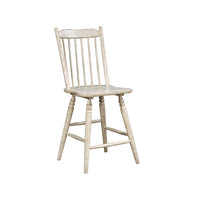 Solid Wood Counter Height Side Chair with Stick Backs and Tapered Legs, Pack of Two, White