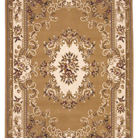 7'7" x 10'10" Polypropelene Beige-Ivory Area Rug