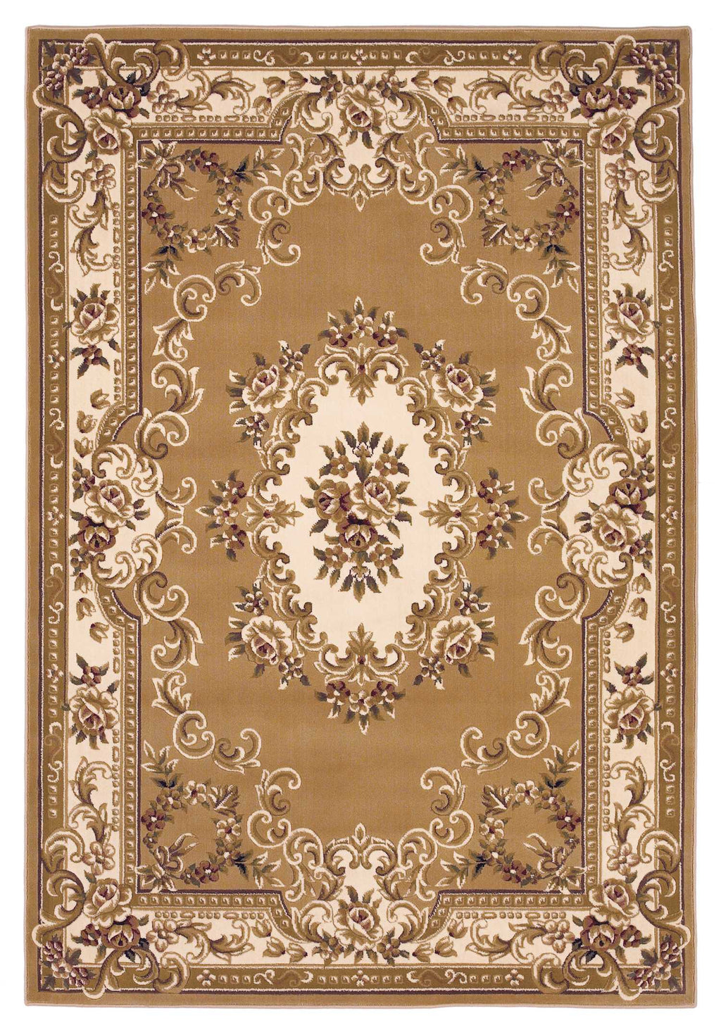 7'7" x 10'10" Polypropelene Beige-Ivory Area Rug