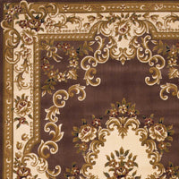 7'7" x 10'10" Polypropelene Plum-Ivory Area Rug