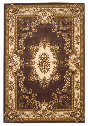 7'7" x 10'10" Polypropelene Plum-Ivory Area Rug