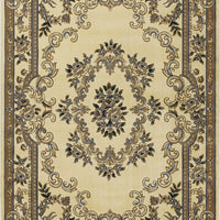 7'7" x 10'10" Polypropelene Ivory-Blue Area Rug