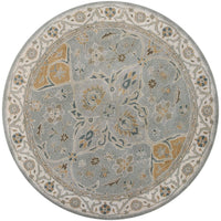 5'6" Round Wool Slate Area Rug