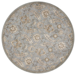 5'6" Round Wool Slate Area Rug