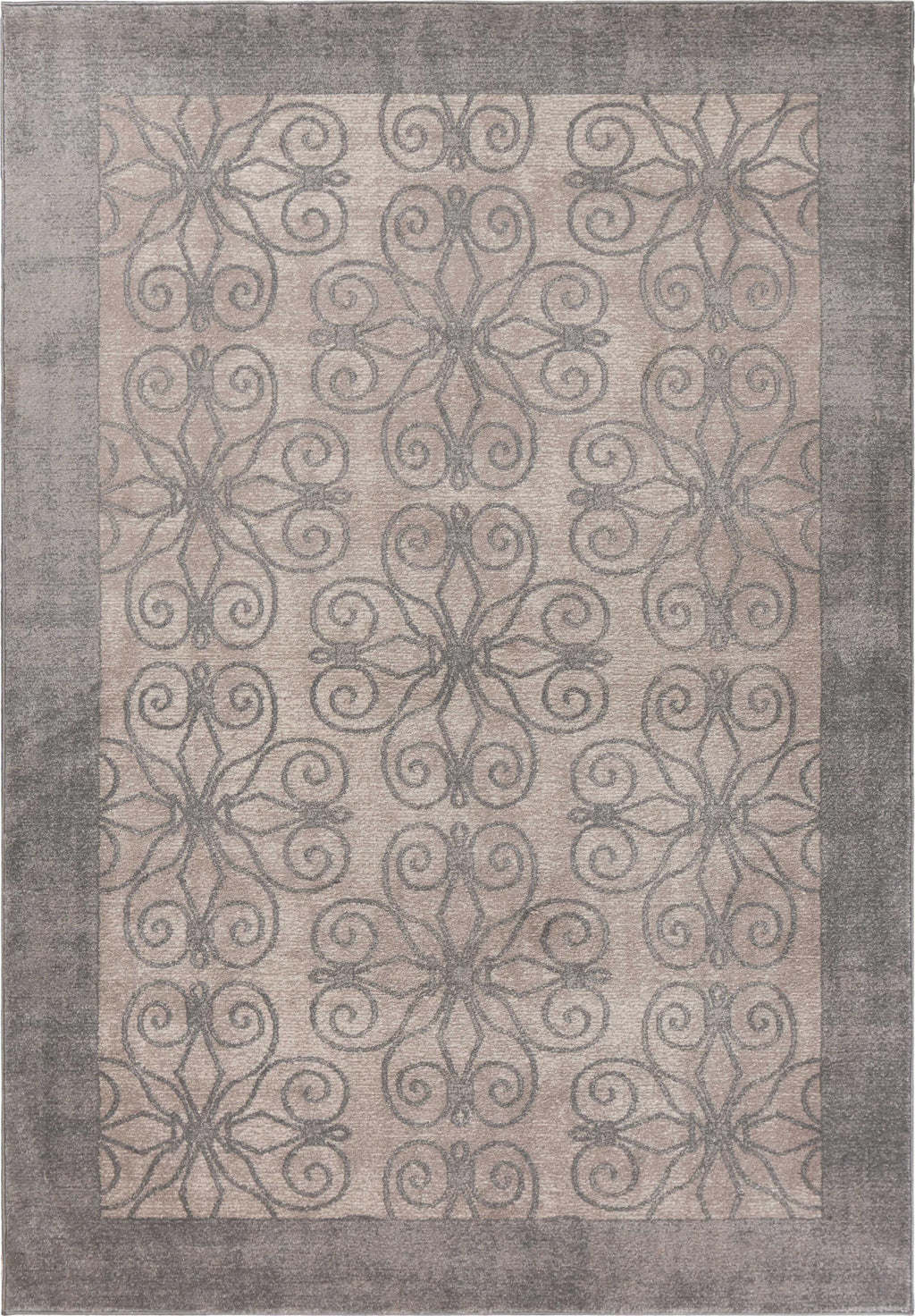 7'7" x 10'10" Polypropelene Greige Area Rug