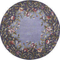 5'6" Round Wool Lavender Area Rug