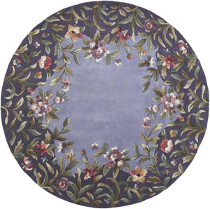 5'6" Round Wool Lavender Area Rug