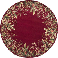 5'6" Round Wool Ruby Area Rug