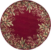 5'6" Round Wool Ruby Area Rug