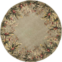 5'6" Round Wool Sage Area Rug