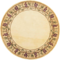 5'6" Round Wool Ivory Area Rug