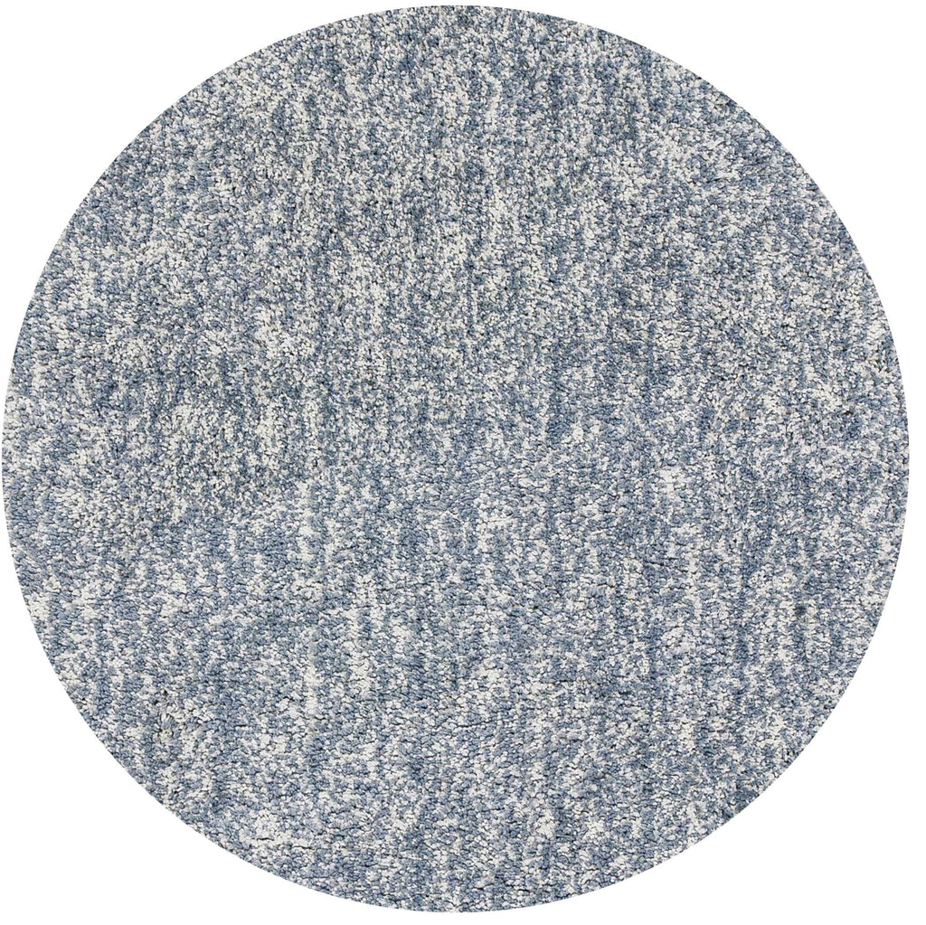 8' Round Polyester Slate Heather Area Rug