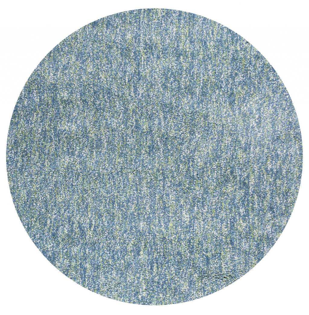 8' Round Polyester Seafoam Heather Area Rug