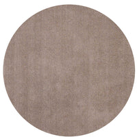 8' Round Polyester Beige Area Rug