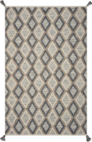 5' x 7' Polyester Slate-Beige Area Rug