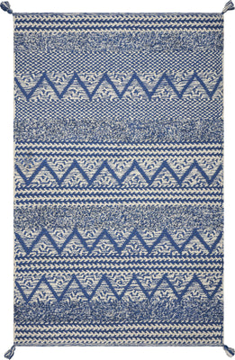 5' x 7' Polyester Blue Area Rug