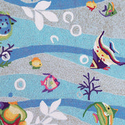 7'6" x 9'6" Polyester Blue Area Rug