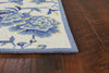 7'6" x 9'6" Polyester Ivory-Blue Area Rug