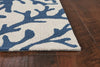 7'6" x 9'6" Polyester Ivory-Blue Area Rug