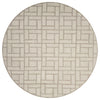 7'6" Round Wool Tan-Ivory Area Rug