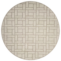 7'6" Round Wool Tan-Ivory Area Rug