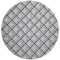 7'6" Round Wool Iron-Smoke Area Rug