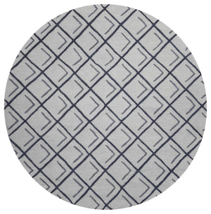 7'6" Round Wool Iron-Smoke Area Rug