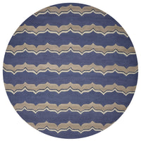 7'6" Round Wool Indigo-Pumice Area Rug