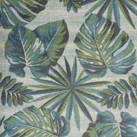 7'10" x 10'10" Polypropelene Teal-Green Area Rug