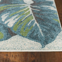 7'10" x 10'10" Polypropelene Teal-Green Area Rug