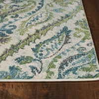 7' x 10' Polypropylene Ivory or Teal Area Rug