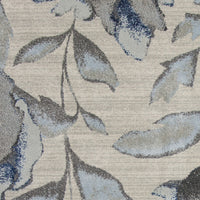 7'10" x 10'10" Polypropelene Grey-Blue Area Rug