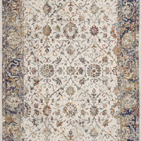 7'10"X 10'10" Polypropelene Ivory-Navy Area Rug